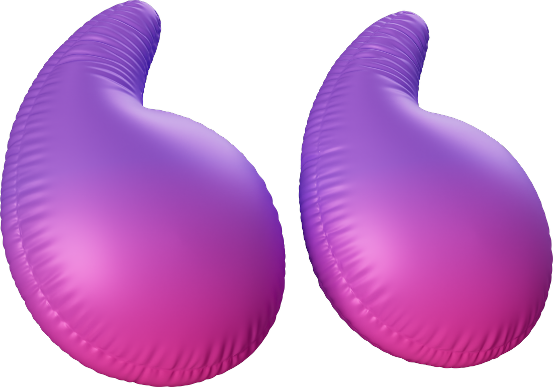 Inflatable, soft, bright and colorful quote marks