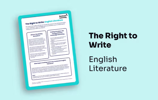 Image for The Right to Write: English (Lit & Lang)
