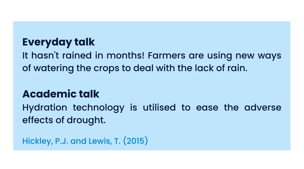 Everyday talk versus academic talk