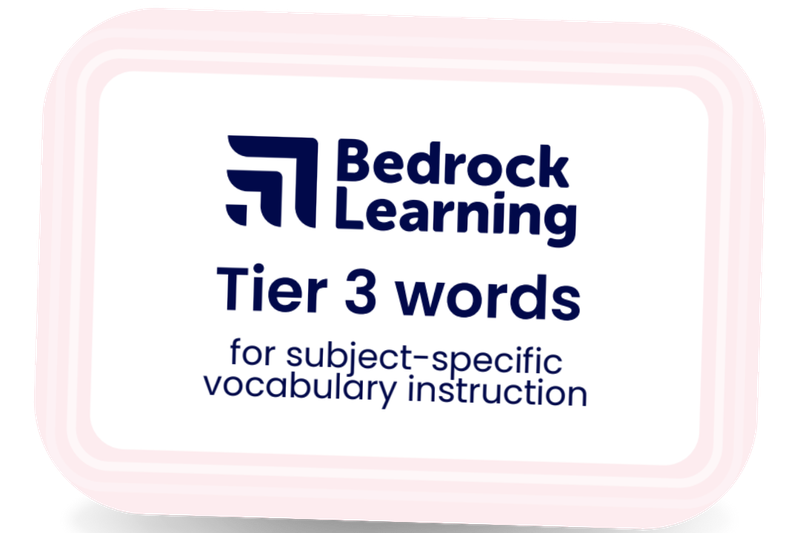 Tier 3 words for subject-specific vocabulary instruction