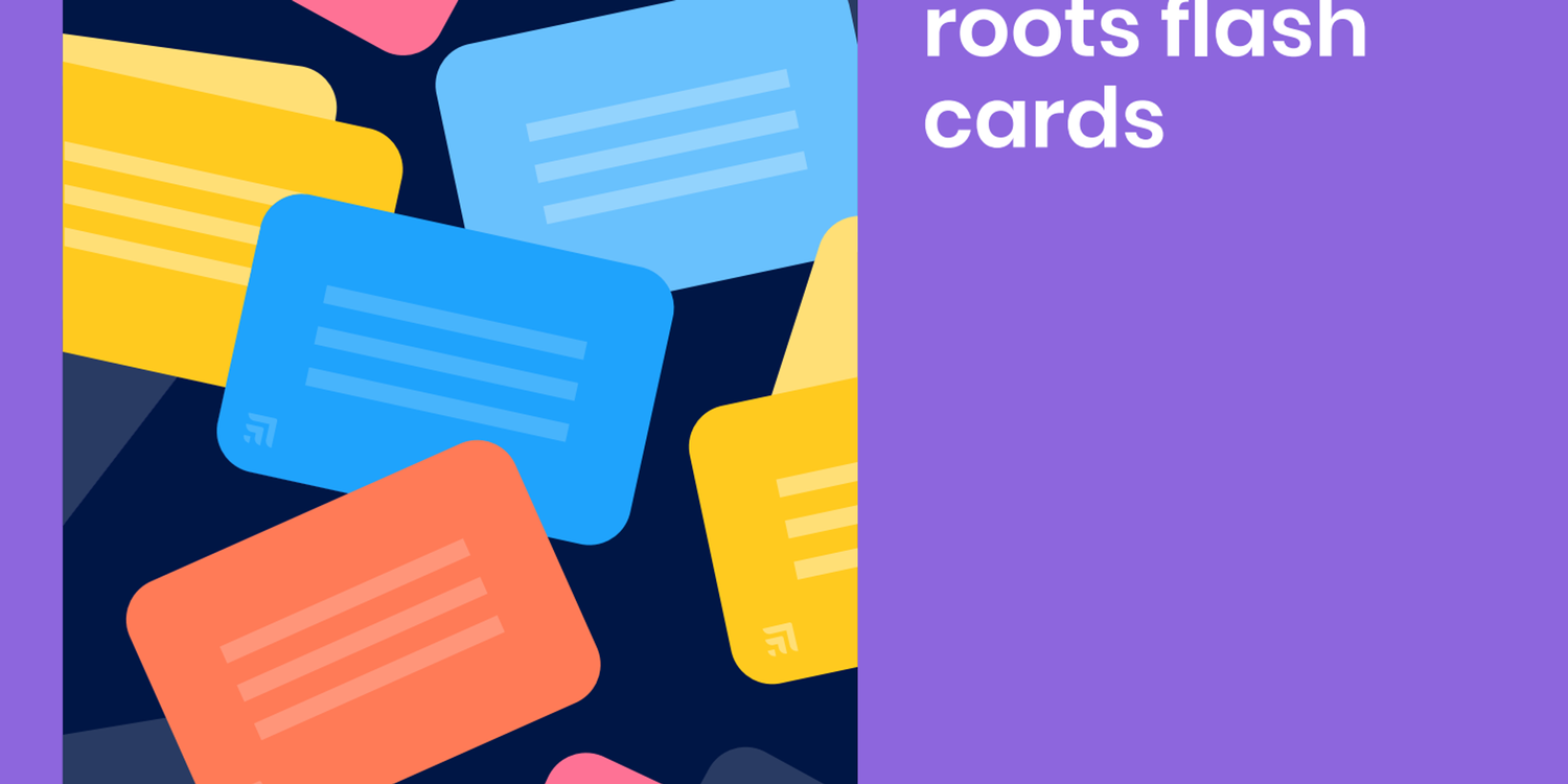 37 downloadable, printable flash cards about common roots in the English language