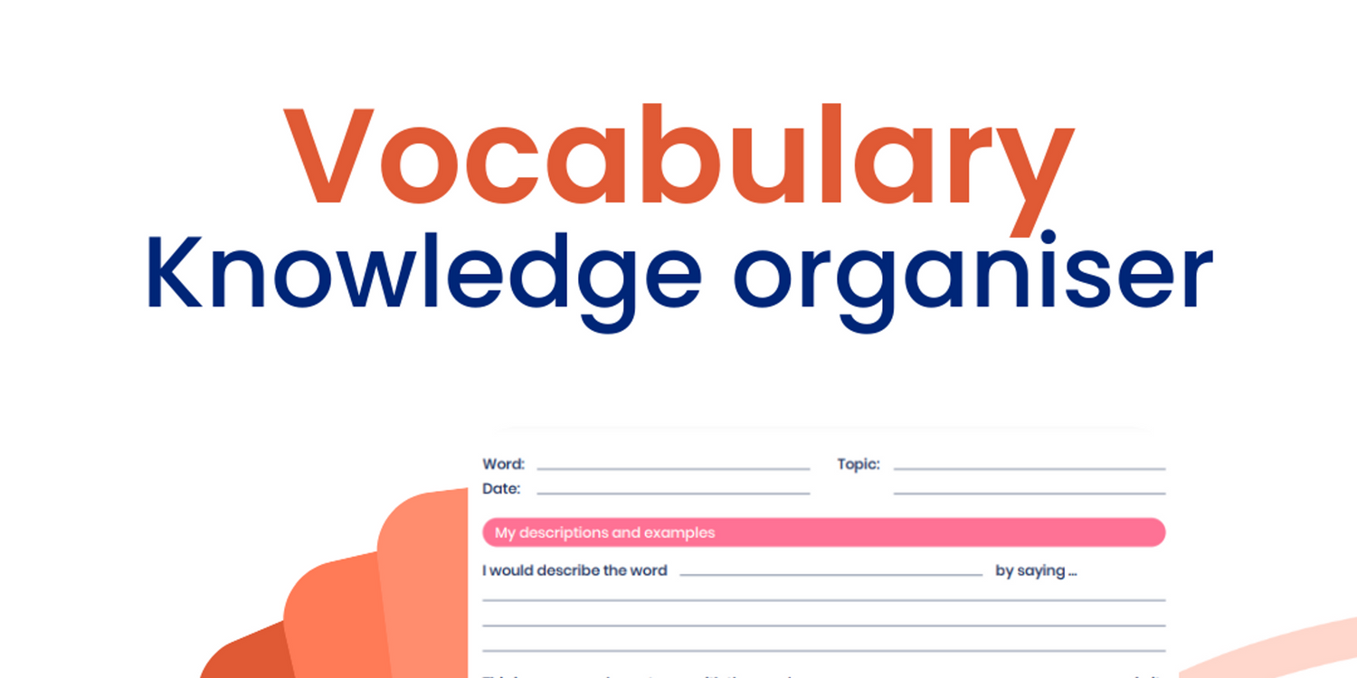 Vocabulary knowledge organiser printable